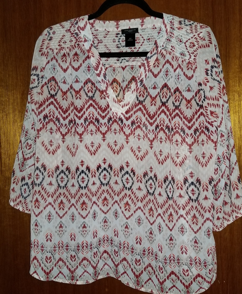 Patterned Sheer Blouse